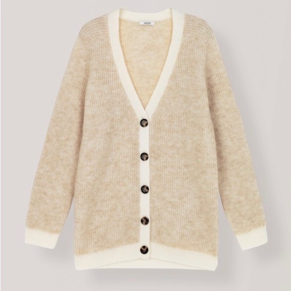 Ganni beige cardigan